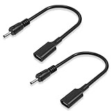 Varbmt USB-C DC 3.5mm*1.35mm 電源PD充電ケーブル 15W(5V-3A) 急速充電 USB Type C PD to DC 変換ケーブル 長さ30cm 急速充電 多重保護 耐熱耐寒 耐摩耗 プリンター、DVR、ワイヤレス防犯カメラ、ソーラーパネル、ミニー扇風機、LEDストライプ、カメラ、携帯電話、タブレット、スピーカー、レコーダー、MP3などに対応 二本セット