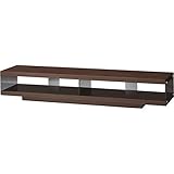 ローボード ( テレビ台 テレビボード ) 強化ガラス 収納棚 キャスター付き SO-1150BR ブラウン