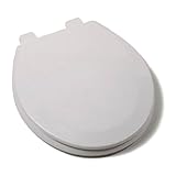 PlumbTech 1C3R3-00BN Premium Molded Wood Round Toilet Seat with Adjustable Metal Hinge, White by Plu