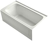 KOHLER K-1150-RAW-NY Bancroft 60 In. x 32 In. Alcove Bath with Bask Heated Surface, Integral Apron, 
