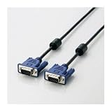 （まとめ）エレコム RoHS準拠 D-Sub15ピン（ミニ）ケーブル CAC-50BK／RS【×2セット】 ds-1617275
