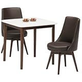 【組立設置費込】ダイニングセット 3点 ダイニングテーブル(ホワイト/白天板)&amp;チェア(ダークブラウン)2点 木製 【組立品】【代引不可】 生活用品 インテリア 雑貨 インテリア 家具 テーブル ダイニングテーブル ダイニングセット