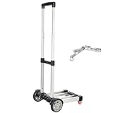 ショッピングカートアルミ合金ロッド折りたたみ式荷物ポータブルトレーラーブラックロード80kgショッピング用