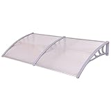 Tangkula 40 " x 80 "ウィンドウオーニング窓モダンポリカーボネートカバーフロントドア屋外パティオキャノピーSun Shetter 3色 グレー Window Awning