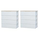 アイリスオーヤマ ウッドトップチェスト 4段 幅73 ホワイト/ペアー HG-724B 【2台セット】