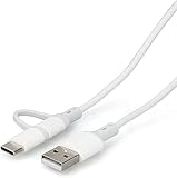 Amazon Kindle Paperwhite、Fire HDタブレット、新しいオアシス電子書籍リーダー用充電器コード交換 - 180cm（白い）…