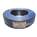 富士電線工業 300V 耐熱ソフトビニルキャブタイヤ丸形コード ソフトVCTFプラス 3心X1.25SQ 黒 100m