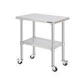 ａｉｊｉ ステンレス作業台 キャスター付き 業務用 幅75cm 奥行60cm 高さ80cm 調理台 キッチン台 キッチン作業台 ワークテーブル 防水性 耐油性