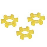 DealMux 3Pcs 40mm x 85mm x 17mm 6 dents en caoutchouc Moteur de broche Pignons Jaune