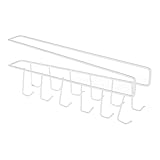 Kicode アイアンキッチンストレージラック食器棚のハンギング 12のフック 棚食器胸のバスルームハンガーオーガナイザーホルダー