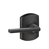 Schlage Lock Company F10LAT716GRW F10 Series Latitude w Greenwich Rose Passage Door Lock Aged Bronze