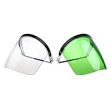F Fityle 2個　クリアフェイスシールド　金属の研削、溶接、調理など用　耐久性　難燃性　グリーンとクリア