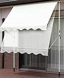 日よけ スクリーン ブラインド オーニング サンシェード (幅200cm, アイボリー)