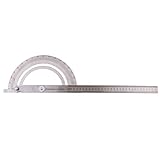 Flameer 0-300mm 定規 ルーラー 分度器 180度 回転 耐久性 ステンレス 角度 ファインダー