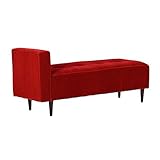 arne ベンチソファ 背もたれ無し ベンチチェアー 長椅子 片肘付き イス ダイニング 2人掛け 布張り Baggy SA 2×5 V-1008 ダークレッド 赤