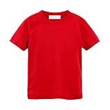 [LSMUDKINGDOM] tシャツ キッズ 無地 赤 丸首 半袖シャツ 8色展開 綿100 子供服 男の子 女の子 90