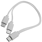 充電専用 2台同時充電ケーブル Type-C - Type-C2股ケーブル 5V3A出力対応 約20センチ SU2-TCC20X2WH ホワイト