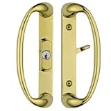 ソノマスライドガラスドアハンドルwithセンターキーロックフィット1 – 3 / 4 " Thickドアのみwith 3穴の穴ドア3 – 15 / 16 " CTC Screwholes耐久性ハードウ