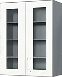 コクヨ　UFX（ユニフレックス）　書庫【上置きタイプ】　ガラス両開き扉　　※高さ1160mmタイプ