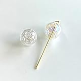 Craft Tamago 【10個】ガラスドーム ビーズ 10mm オーロラ 貫通穴