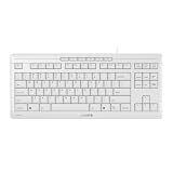 Cherry StreamキーボードTKL ナンバーパッドなし有線キーボード ウィスパー静音キー ユニークなタイピング感 スリム設計 SXシザースイッチ QWERTY(ホワイトグレー)