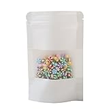 異なるサイズ100ホワイトMylar ZipロックスタンドUp Bags withウィンドウ 10x15cm (3.9x5.9")