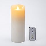 brucech発光体LEDフレイムレスキャンドルWax Candle 3.5 by 9-inchアイボリーバニラwithタイマーリモート付属（Lvory）