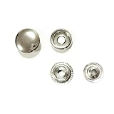 ジャンパーホック 15mm レザークラフト 手芸 ハンドメイド パーツ キーホルダー バッグ 小物 ボタン 金具 ホック (15mm10組シルバー)