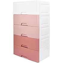 木製チェスト　タンス　5段　ピンク 木製チェスト タンス 5段 ピンク