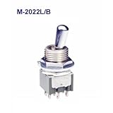 NKKスイッチズ M-2022L/B ２極　機能動作（ＯＮーＯＮ）電流容量６Ａ１２５ＶＡＣ　ラージブッシング形トグルスイッチ　はんだ端子