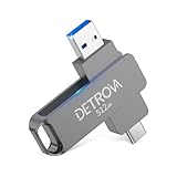 【2023年新式・512GB】 DETROVA USBメモリ 外付け 2IN1 USB3.2Gen1＆Type-C 550MB s高速