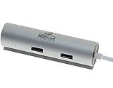NRGized USB 3.0 4-Port Hub with 2-Foot USB 3.0 Cable (Silver) (4-Port Aluminum Hub) [並行輸入品]