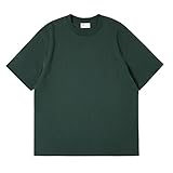 [KISBINI] 半袖tシャツ クルーネック 綿100％ メンズtシャツ レディース 夏服 無地 丸首 トップス 上着 ベーシック 大人 男女兼用 カジュアル インナーシャツ 人気シャツ 通気 緑 L