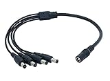 F-Factory DC電源用4分岐ケーブル 2.1mm x 5.5mm DCプラグ (オス) ×4 - DCジャック (メス) ×1 DC4分配ケーブル 4分岐 ブラック FE-PDC-S4
