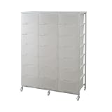 大量収納プラスチックチェスト　(3列×7段)　ホワイト色