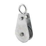 uxcell 単ローププリー　スイベルフック　単ホイール　ワイヤ　ジンクコート 0.2T負荷