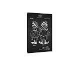 Raggedy Ann – white on黒板 – Toy特許 – 30 x 20ギャラリーWrappedキャンバス壁アート