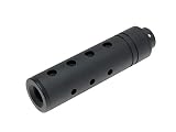 SLONG AIRSOFT 14mm逆ネジ スリムショートサプレッサー ピアスド BK(ブラック)