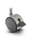 Shepherd Pacer Series 50mm Diameter Die-Cast Twin Nylon Wheel Swivel Caster with Brake 3/8 Diameter 