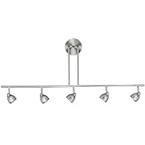 Cal Lighting SL-954-5-BS-CWH Track Lighting, Cone White & Brushed Steel