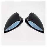 フィット GE6 GE8 08-13 調整可能なスプーンスタイル ブラック 車のバックミラー 車のサイドミラー ブルーレンズ付き (Color : Black)