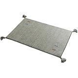 グラムスタイル ギャッベ 玄関マット 室内 40x60cm 天然 ウール 100% 手織り グレー
