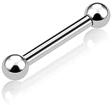 [From da Phactory] フロム ダ ファクトリー サージカルステンレスシリーズ ストレートバーベル 軟骨ピアス (18G,シャフト8mm,ボール5mm,メタルカラー ステンレスシルバー)