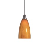 Woodbridge Lighting 28102-STN Art Glass 6-Inch by 12-Inch Mini-Pendant, 51-Inch, Satin Nickel [並行輸入品