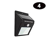 【2018最新改良版】センサーライト ソーラーライト 40LED屋外照明 防犯 防水 LED 両面テープ付き シングルモード 自動点灯 太陽光発電 屋外/玄関/駐車場 ４セット