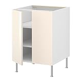 IKEA(イケア) FAKTUM アブストラクト イエローホワイト 80 cm 39905889 ベースキャビネット 棚板/ 扉2枚付、アブストラクト イエローホワイト