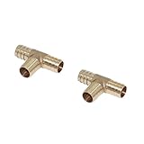 Perfeclan 2個　真鍮　 T型 ホース　アダプター　継手　配管用部品 全3種 - 14mm