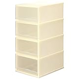 日本製 カラフル 収納ケース 収納チェスト プラストミルキーPH3404 (イエロー, 34cm幅 4段)