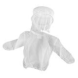 Fityle ベール付き帽子　養蜂ジャケット　日焼け止め　保護服　ホワイト　伸縮性