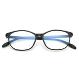 [C.AMOUR] 老眼鏡 メンズ レディース おしゃれ リーディンググラス ブルーライトカット 軽量 シニアグラス お洒落 男女兼用 非球面レンズ TR90 PCメガネ ハードケース付き ブラック 1.5